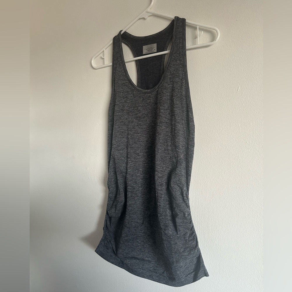 Athleta Cinch Side Racerback Fitted Tank Top Gray Size Medium - Picture 5 of 5